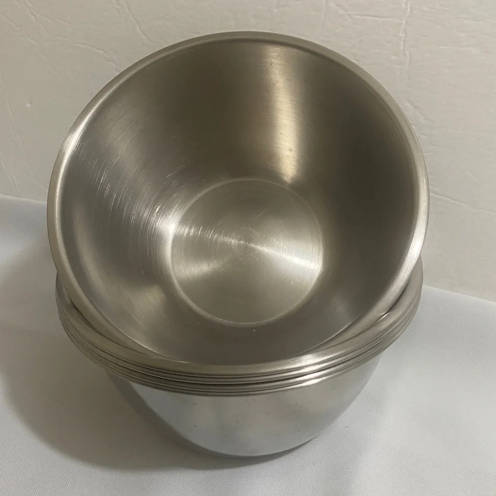 Lot of 5--Wazirchand & Co. PVT LTD 1.75 Qt Stainless Steel Serving Bowls